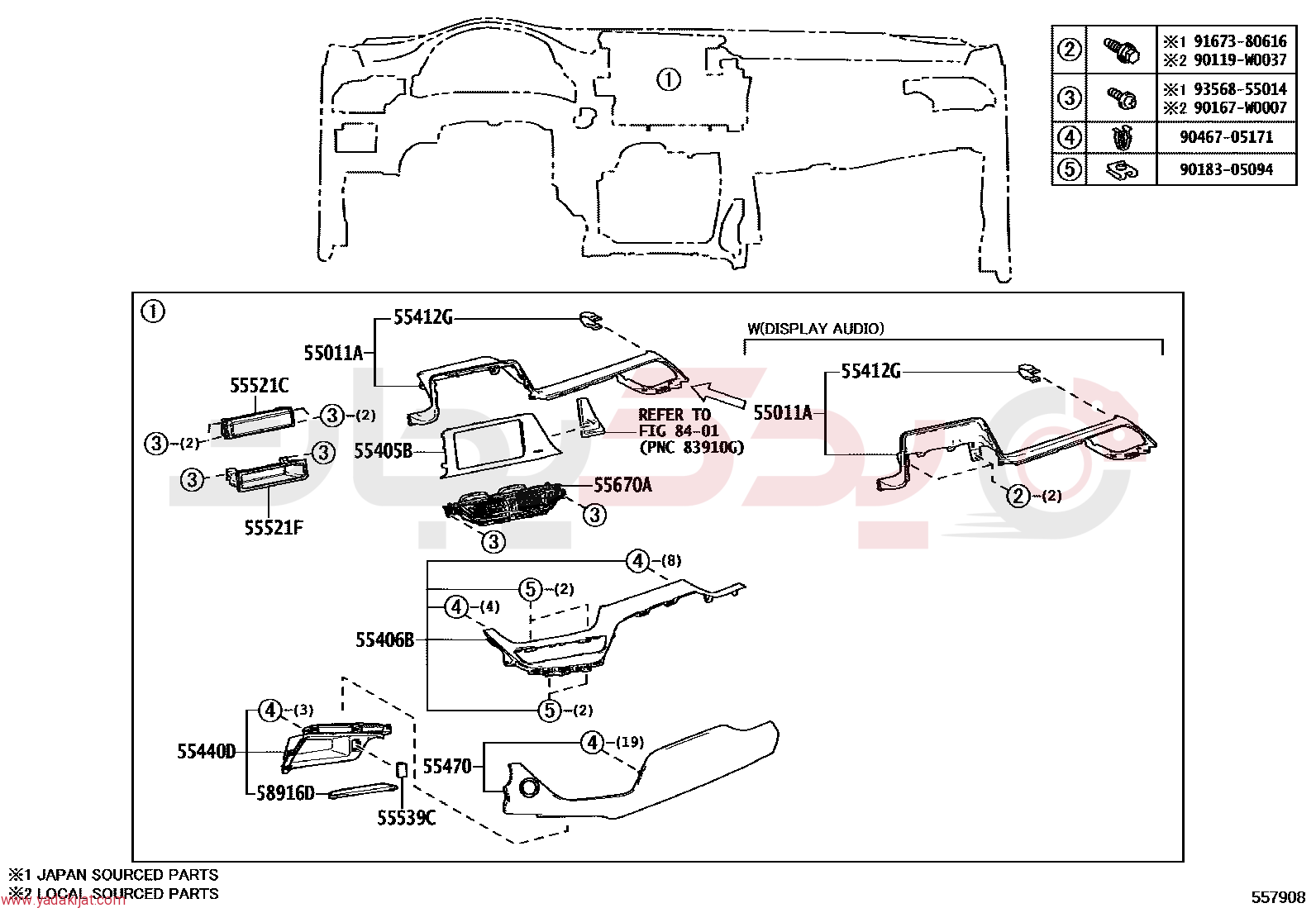 REGISTER ASSY, INSTRUMENT PANEL, CENTER | 55670F4010